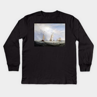 High Resolution William Turner Helvoetsluys Ships Going out to Sea 1832 Kids Long Sleeve T-Shirt